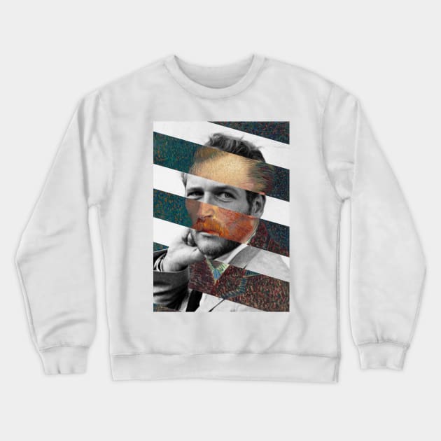 Van Gogh Self Portrait and Paul Newman Crewneck Sweatshirt by luigi-tarini